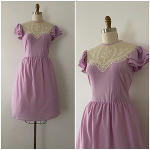 Vintage lilac lace dress